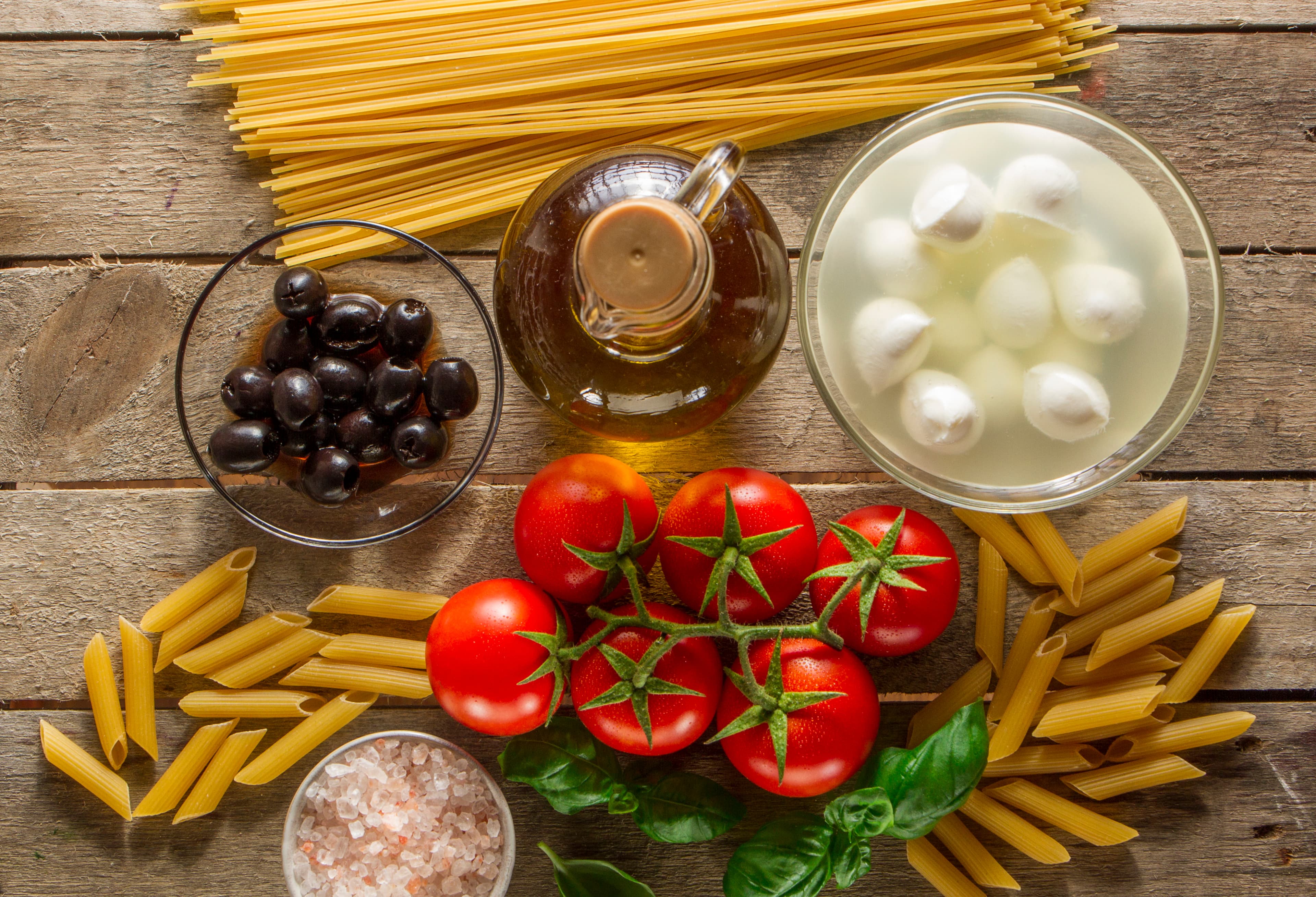 Fresh ingredients on a kitchen counter